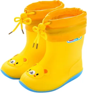 Kids Rain Boots Boys Girls Lightweight Boots Waterproof Easy-on Outdoor Playing Rain Boot Unisex-Child