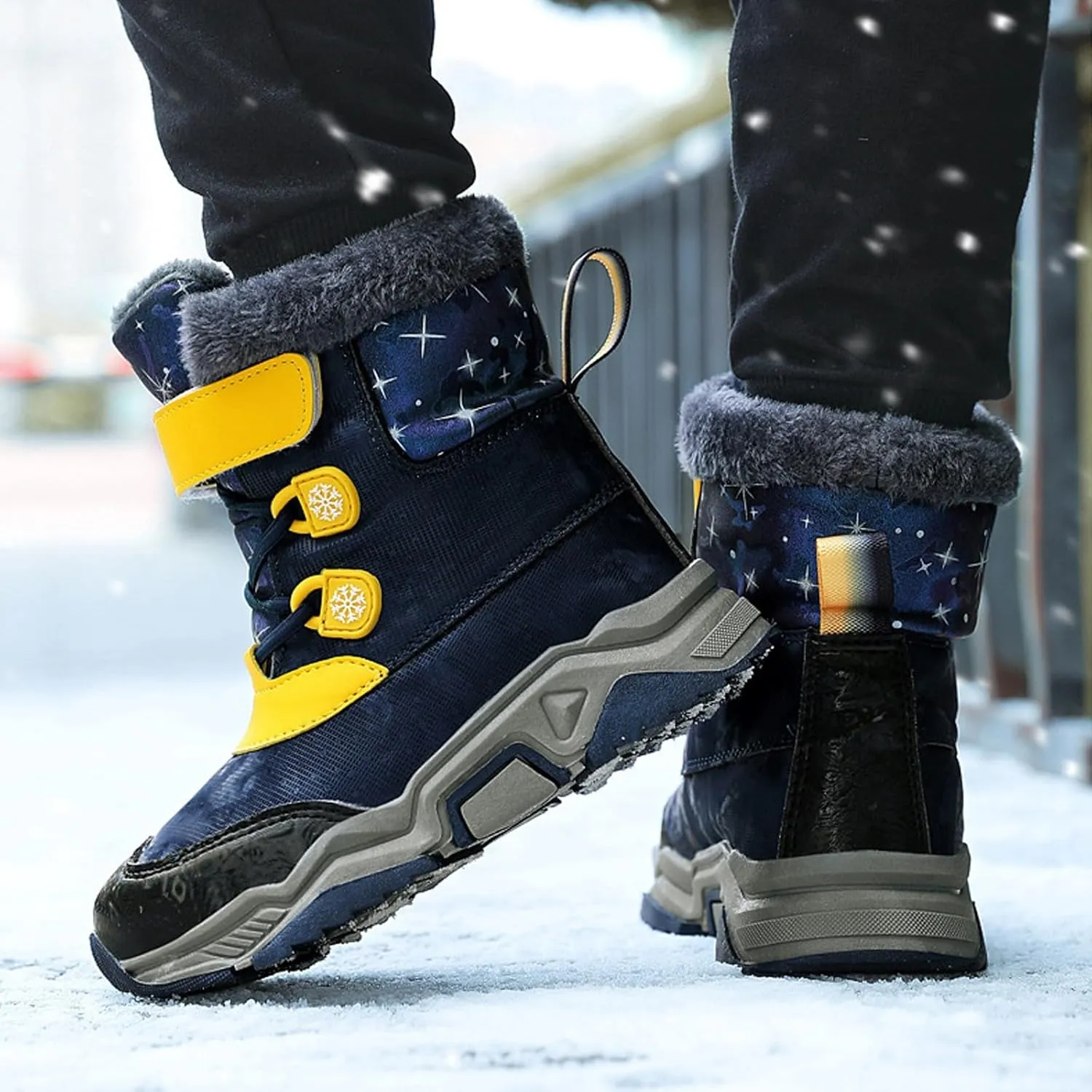 Kids Snow Boots Boys Girls Winter Warm Water-Proof Outdoor Slip esistant Cold Weather Comfortable Shoes Unisex