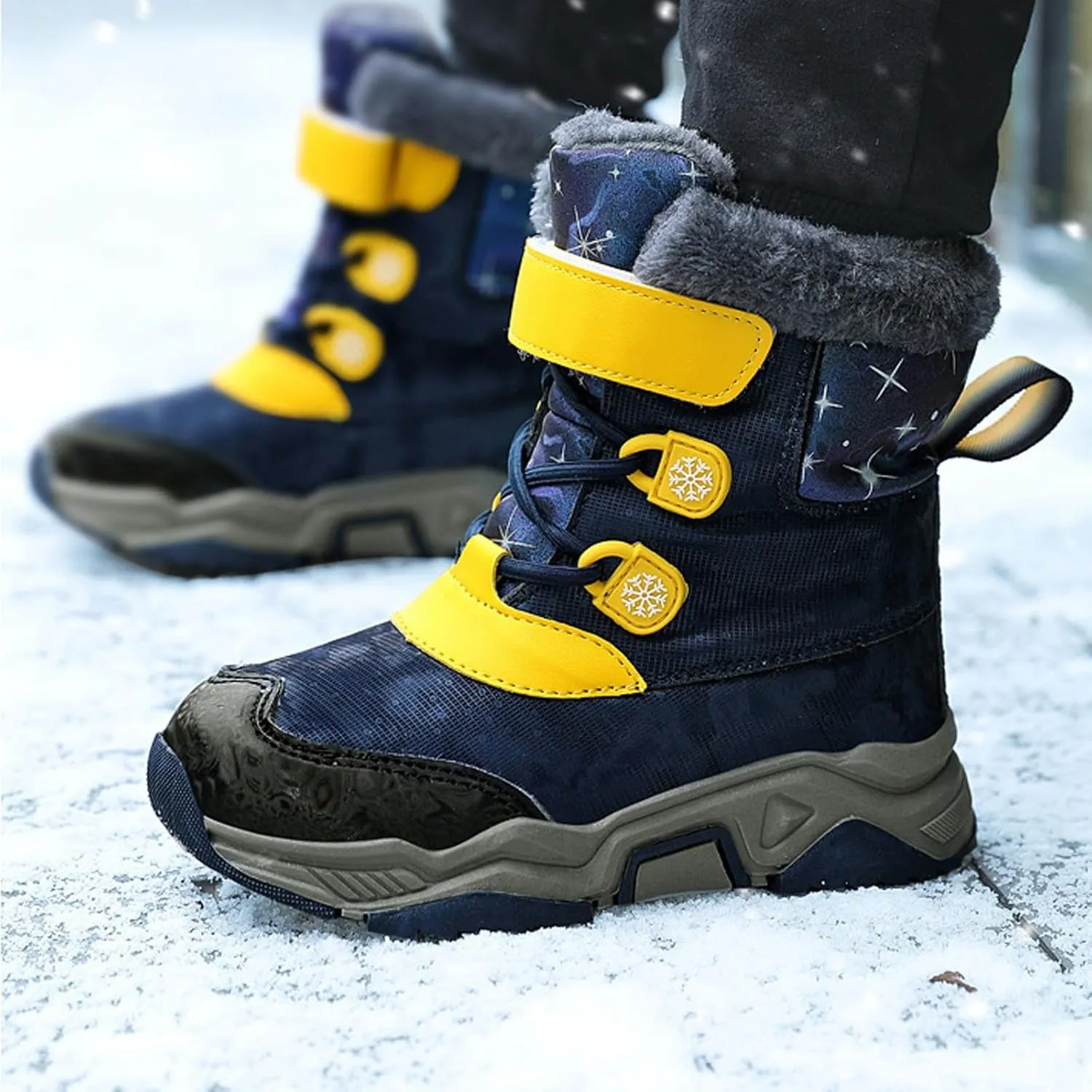 Kids Snow Boots Boys Girls Winter Warm Water-Proof Outdoor Slip esistant Cold Weather Comfortable Shoes Unisex
