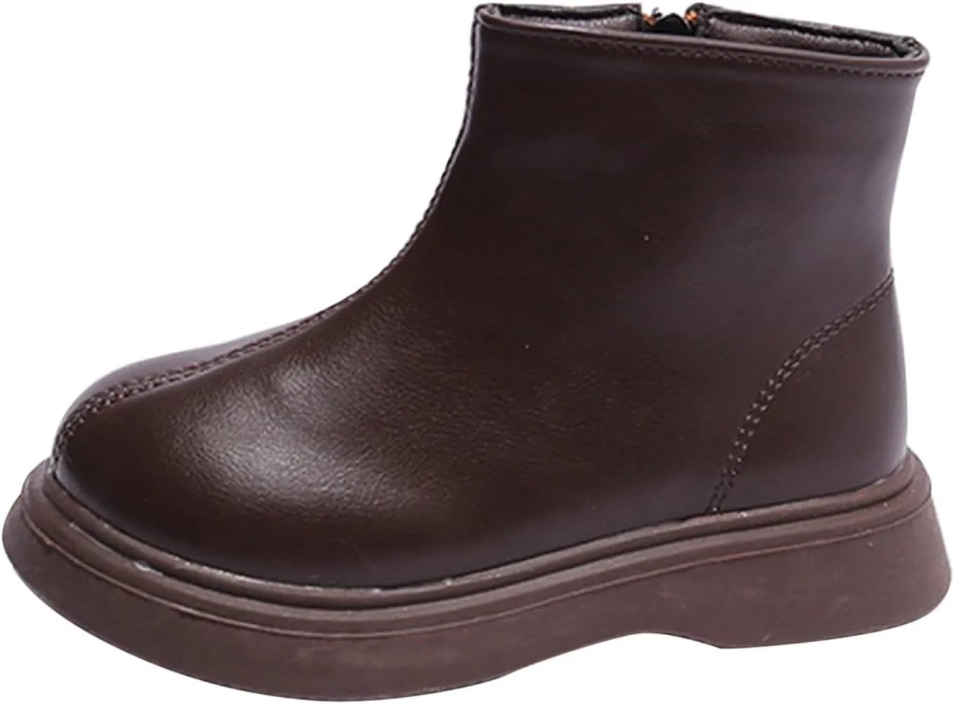 Kids Unisex Leather Ankle Boots Water Proof Classic Outdoor Hiking Walking Booties Solid Soft School Dress Shoes