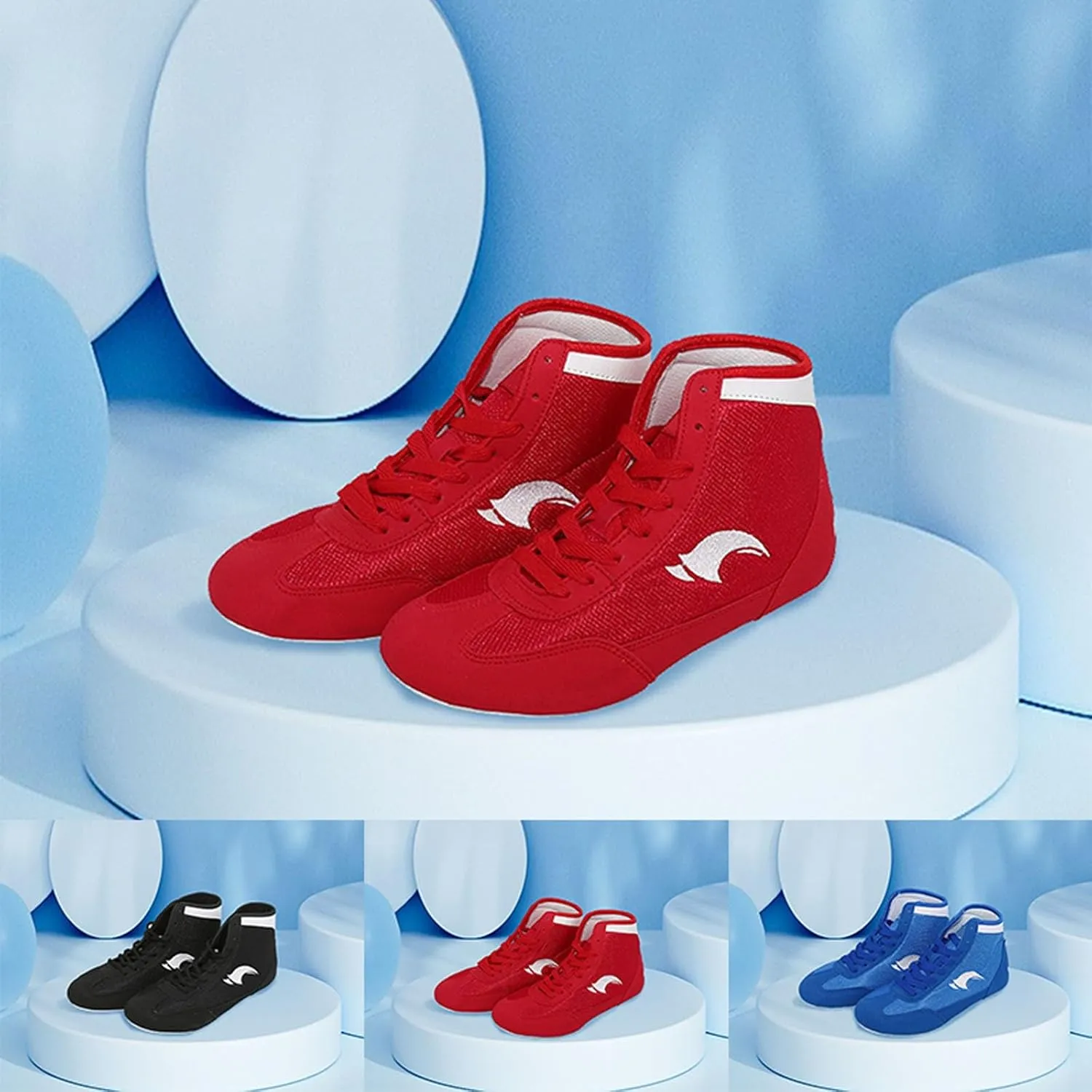 Kids Wrestling Shoes Boys Girls Boxing Shoes High Top Wrestling Training Shoes School Outdoor Fitness Sneakers