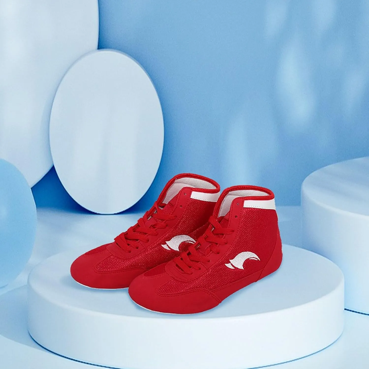 Kids Wrestling Shoes Boys Girls Boxing Shoes High Top Wrestling Training Shoes School Outdoor Fitness Sneakers