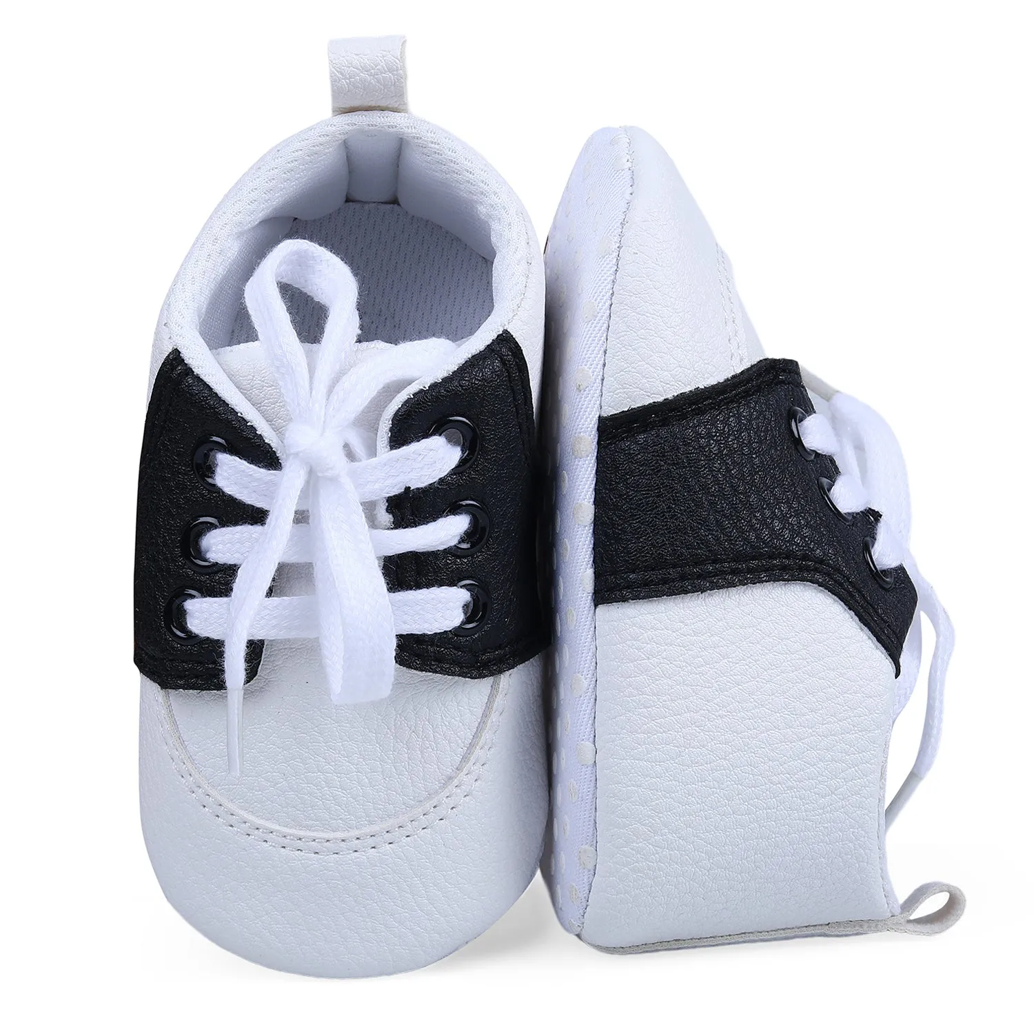 Lace-Up Stylish Leather Sneaker Shoes - Black