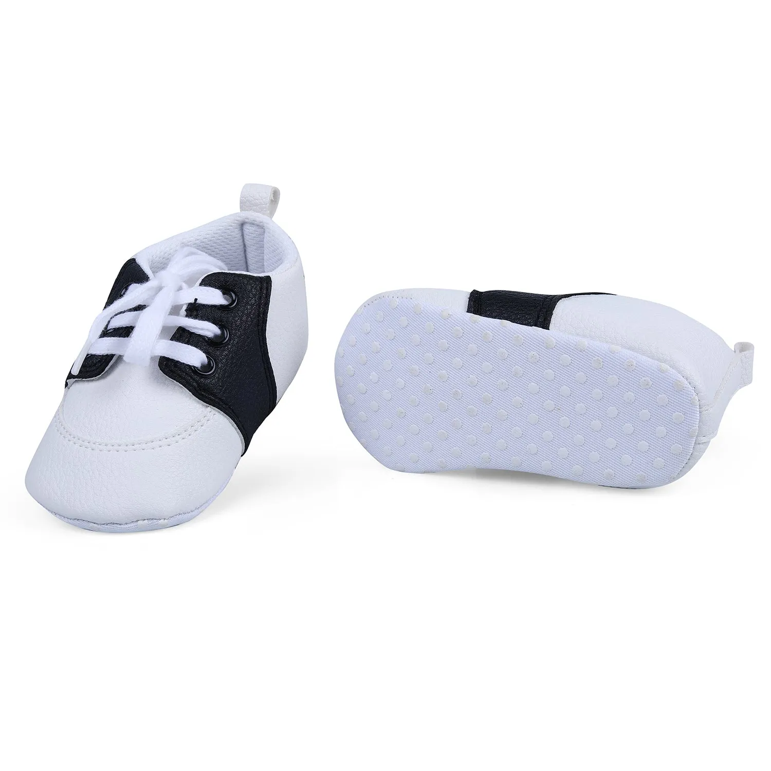 Lace-Up Stylish Leather Sneaker Shoes - Black