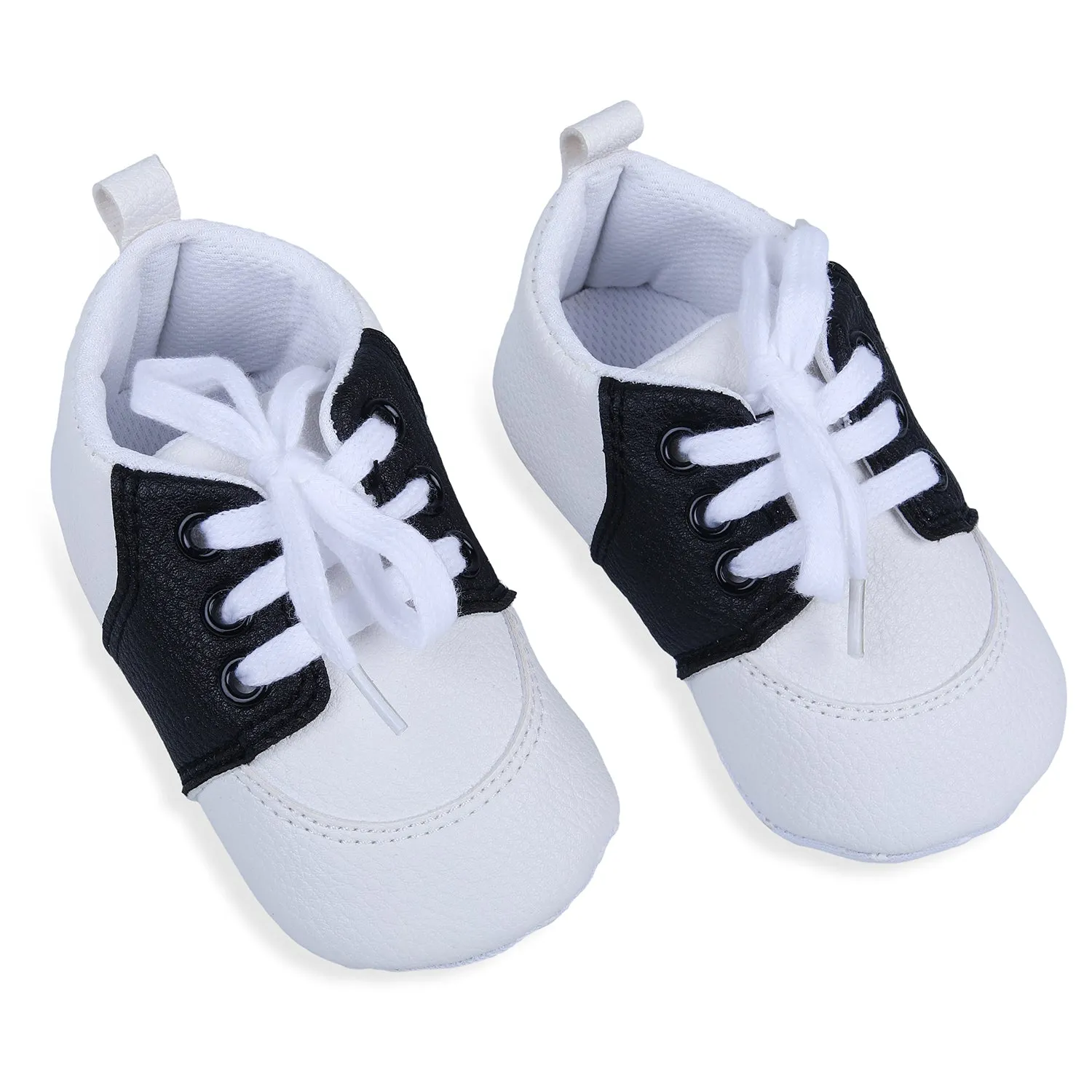 Lace-Up Stylish Leather Sneaker Shoes - Black