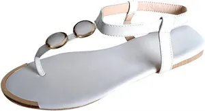 Ladmiple Sandals for Women 2023 Fashion Strappy Crystal Sandals Casual Beach Party Open Toe Flats Sandal Dressy Summer