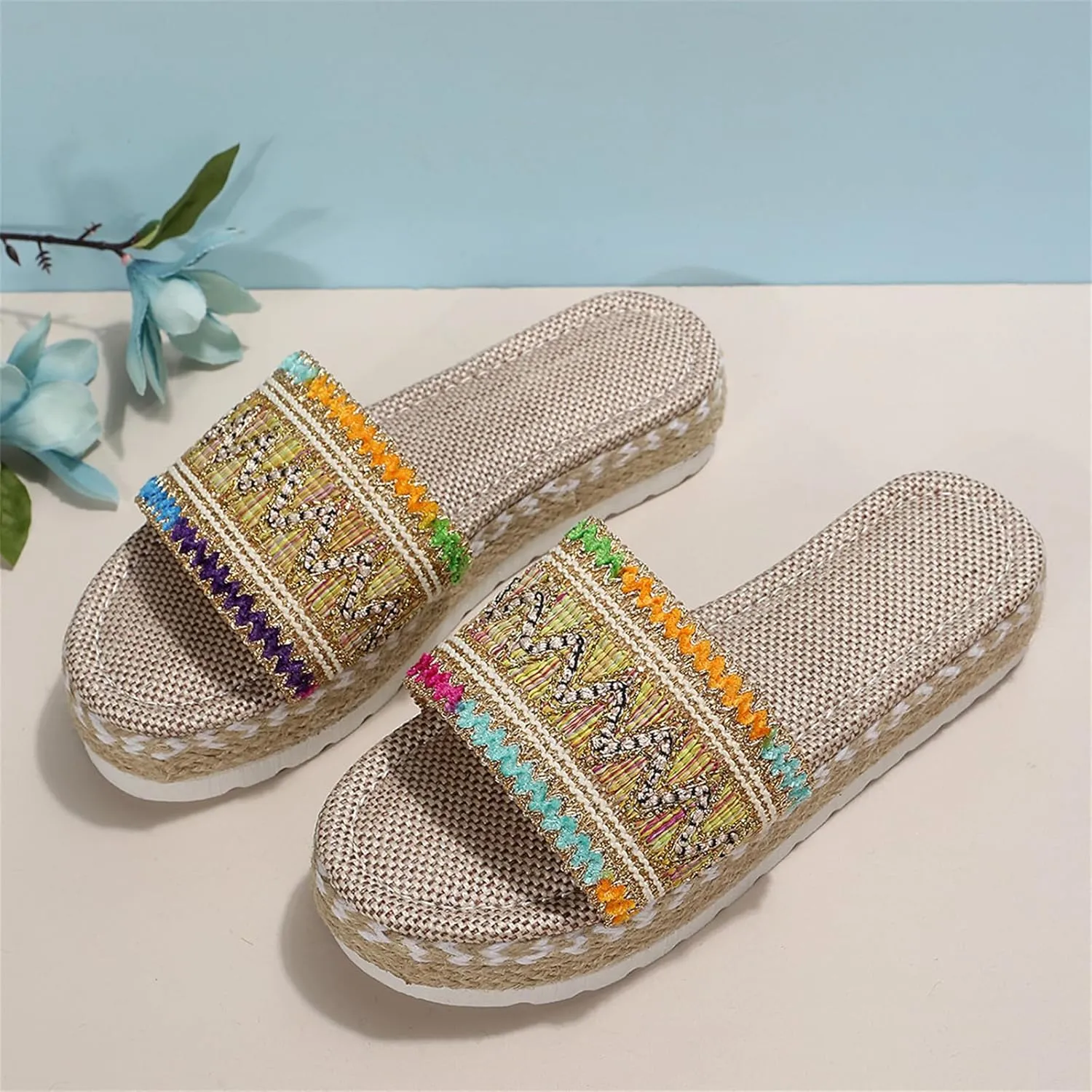 Ladmiple Sandals for Women Dressy Summer,Womens 2023 Cute Bow Knot Beach Comfy Flip Flops Casual Platform Shoes Sandals