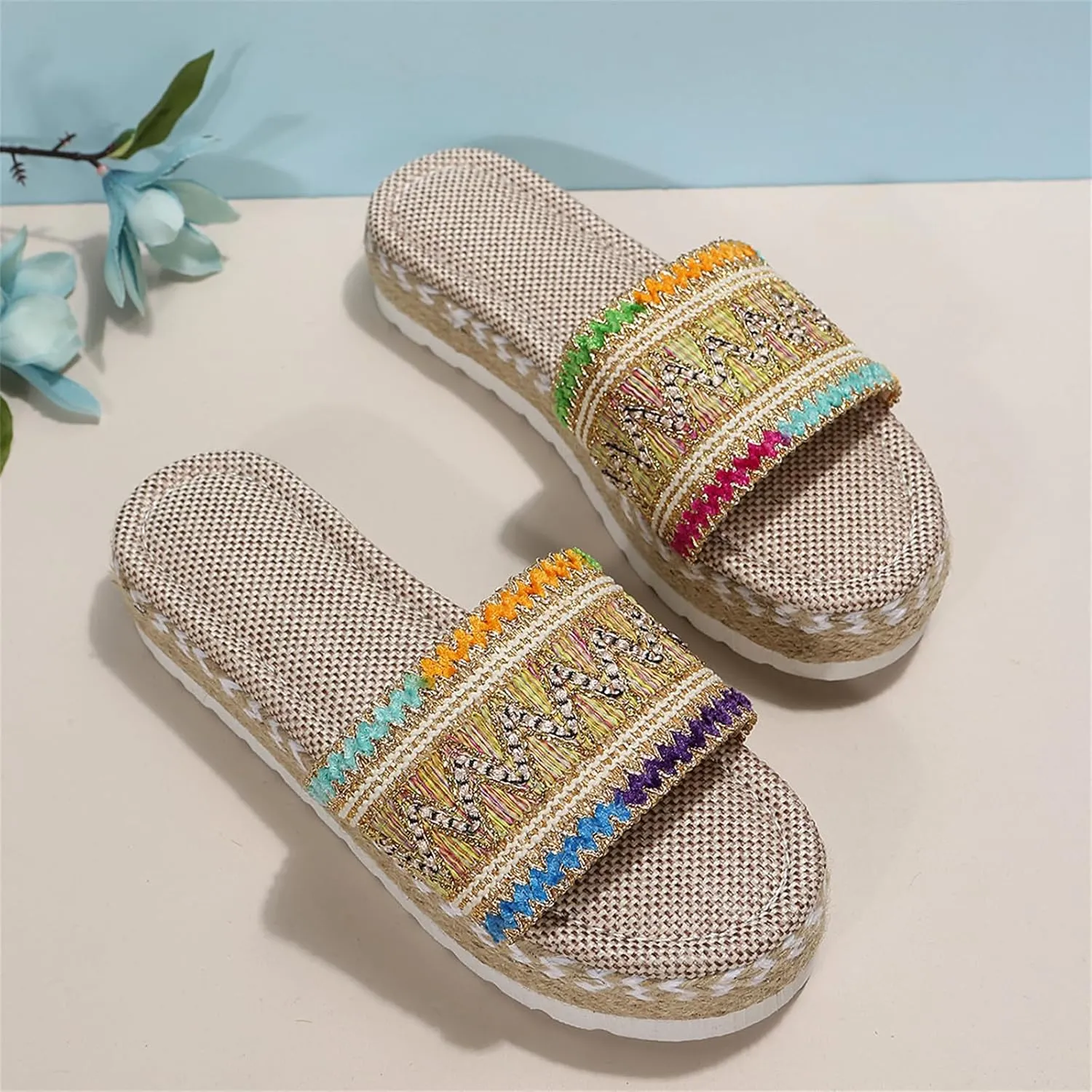 Ladmiple Sandals for Women Dressy Summer,Womens 2023 Cute Bow Knot Beach Comfy Flip Flops Casual Platform Shoes Sandals