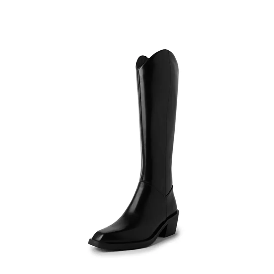 LeatherLux Opulent Square Toe Winter Boots 1