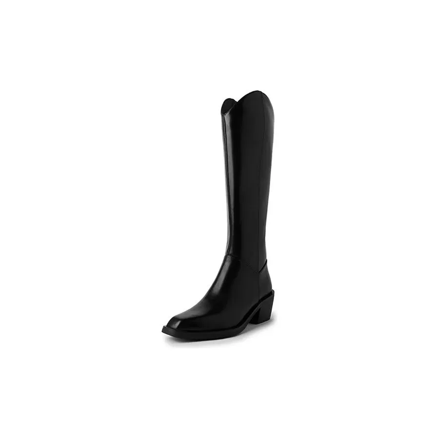 LeatherLux Opulent Square Toe Winter Boots 1