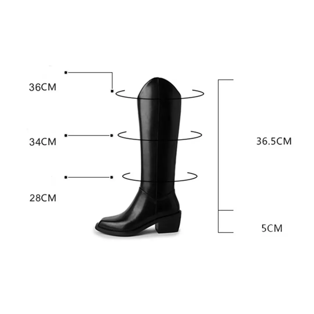 LeatherLux Opulent Square Toe Winter Boots 1