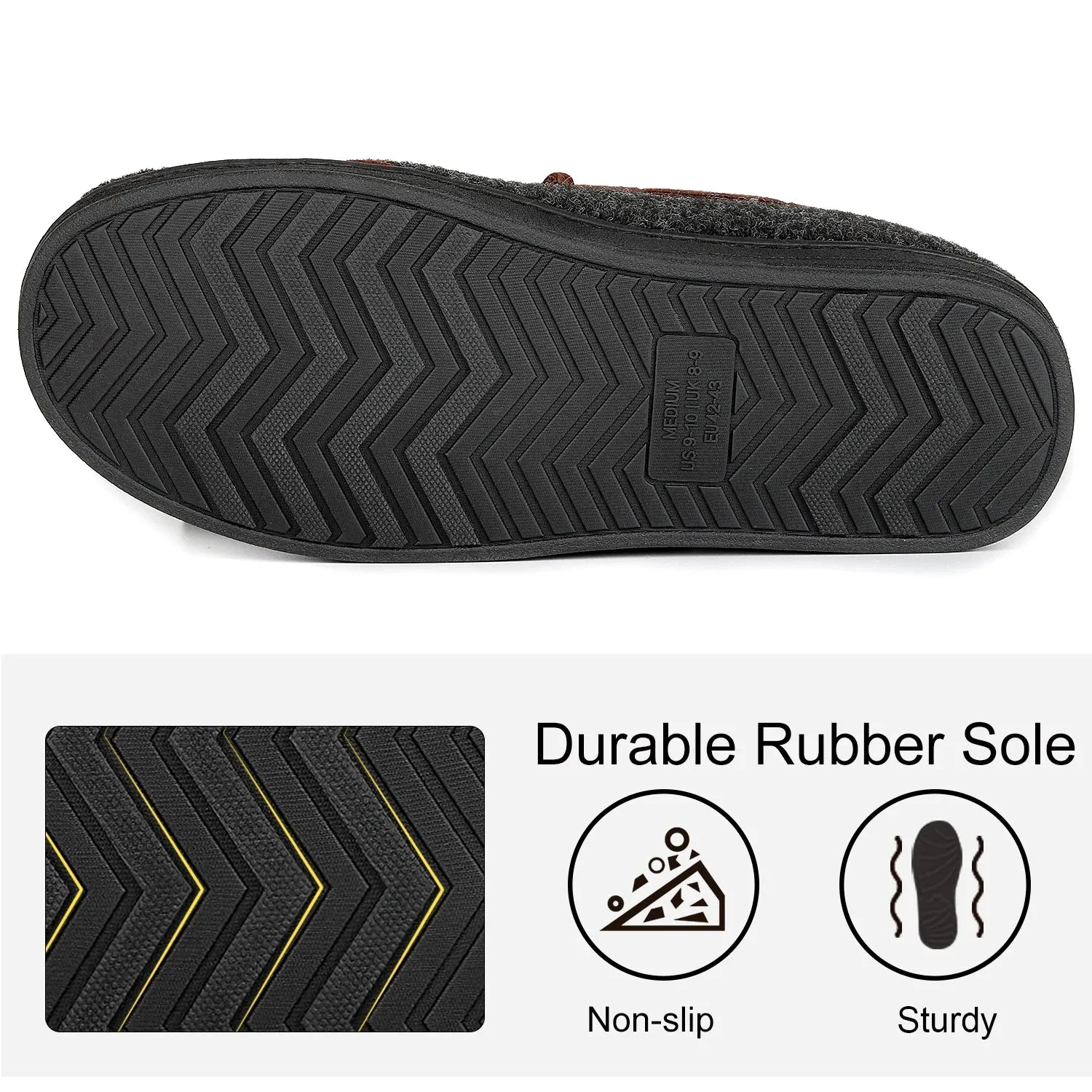 LongBay Men's Moccasin Slippers Memory Foam House Shoes Indoor Outdoor