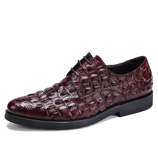 Luxe Embossed Leather Oxford Brogues