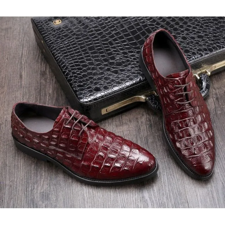 Luxe Embossed Leather Oxford Brogues