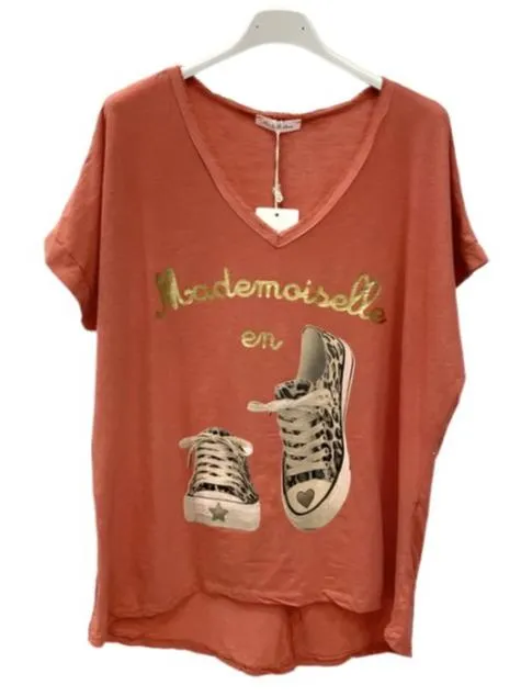 Mademoiselle Printed Cotton T Shirt One Size