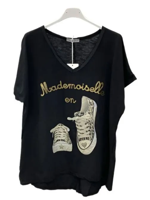Mademoiselle Printed Cotton T Shirt One Size