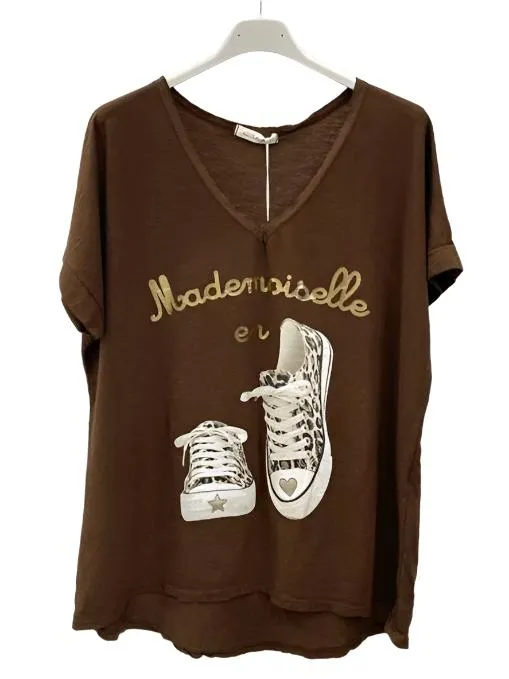 Mademoiselle Printed Cotton T Shirt One Size
