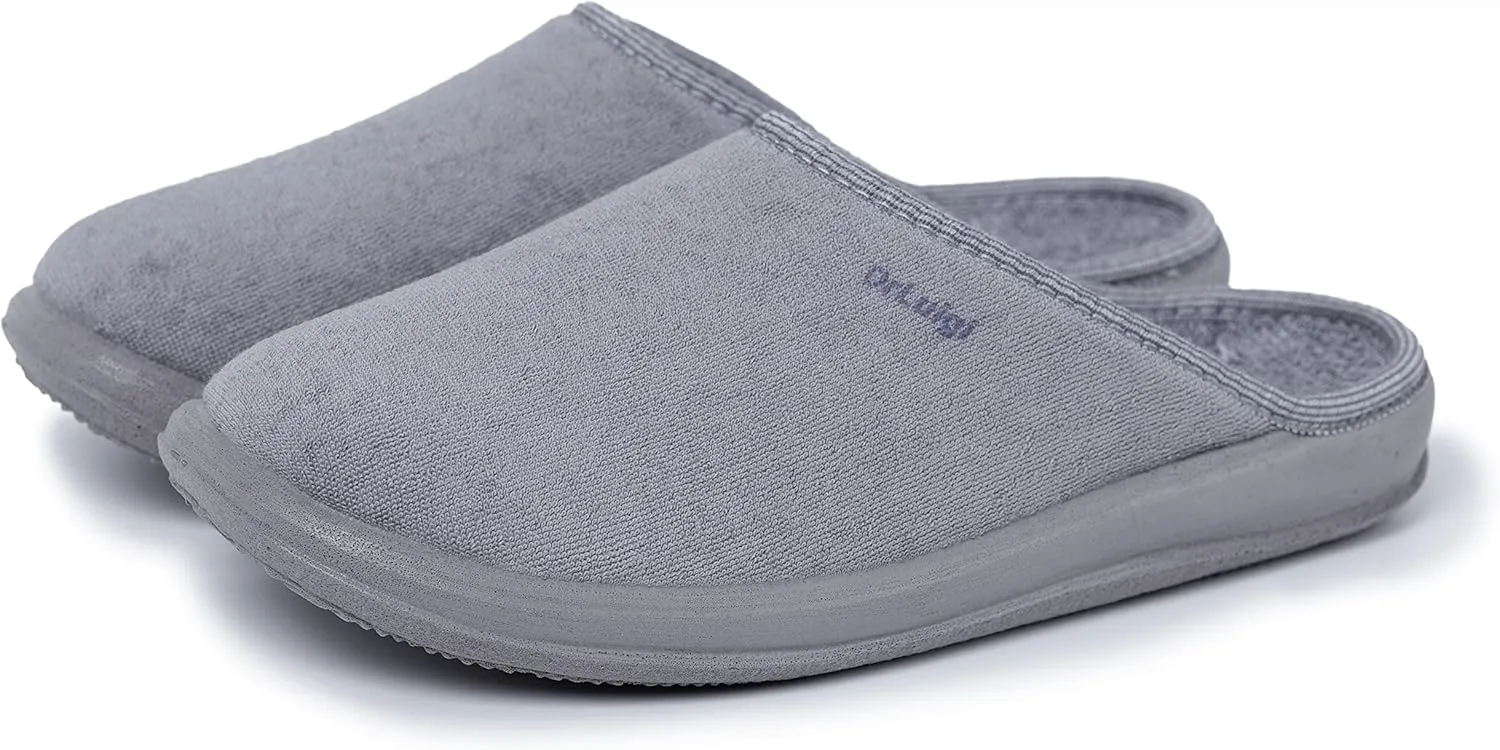 Medical Slippers for Men - Memory Foam Shoes Indoor Outdoor Italian Cotton - Made in EU - Relieves Pressure, Improves Peripheral Blood Circulation