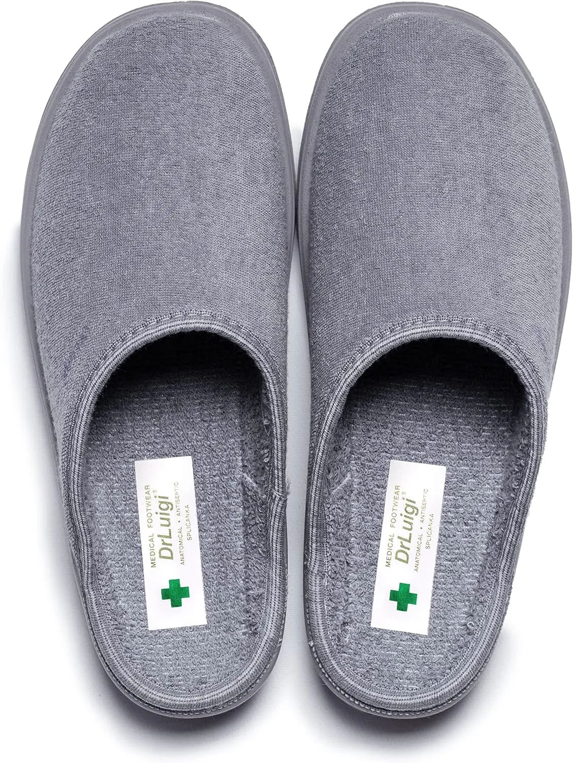 Medical Slippers for Men - Memory Foam Shoes Indoor Outdoor Italian Cotton - Made in EU - Relieves Pressure, Improves Peripheral Blood Circulation