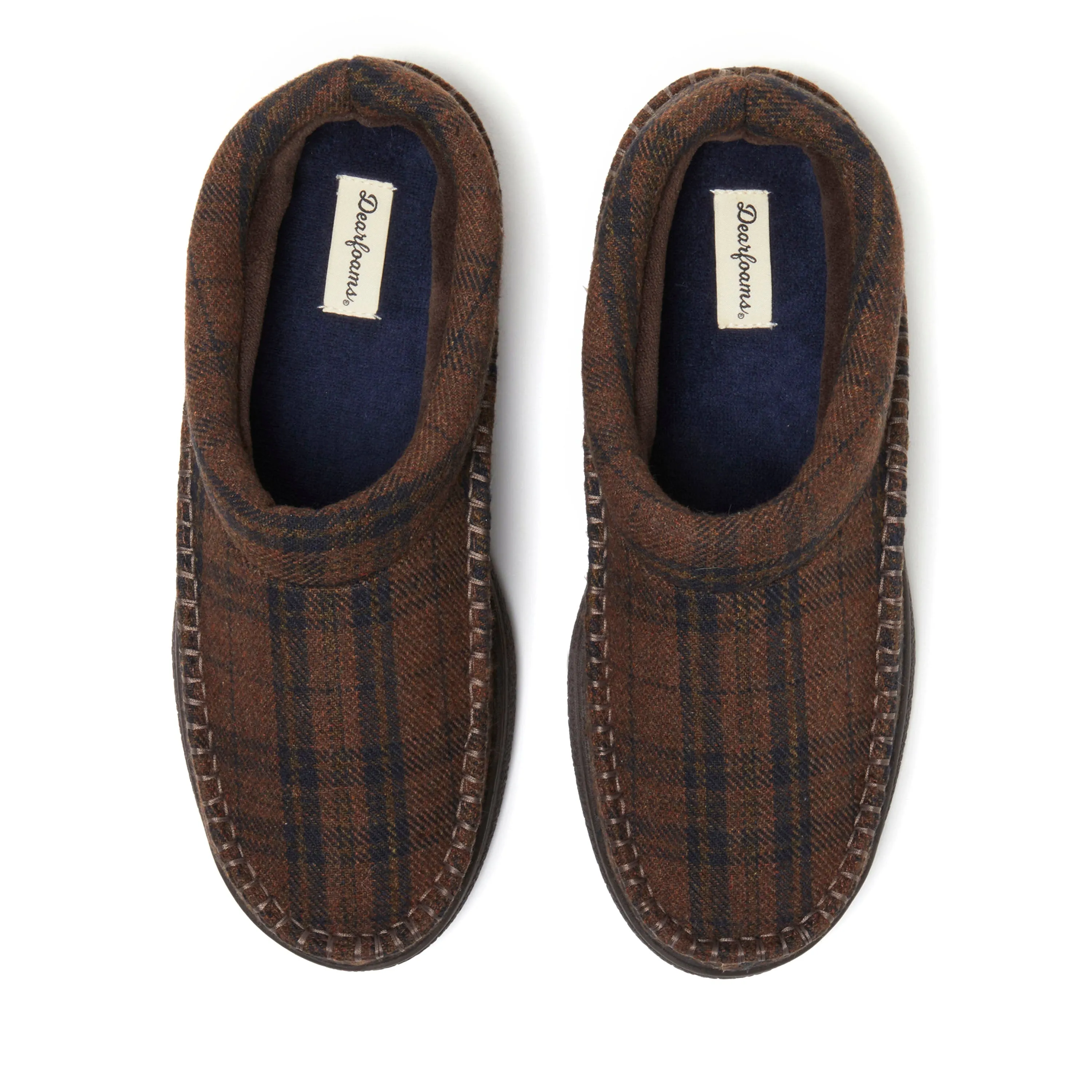 Men's Thompson Plaid Moccasin Toe Clog Slipper