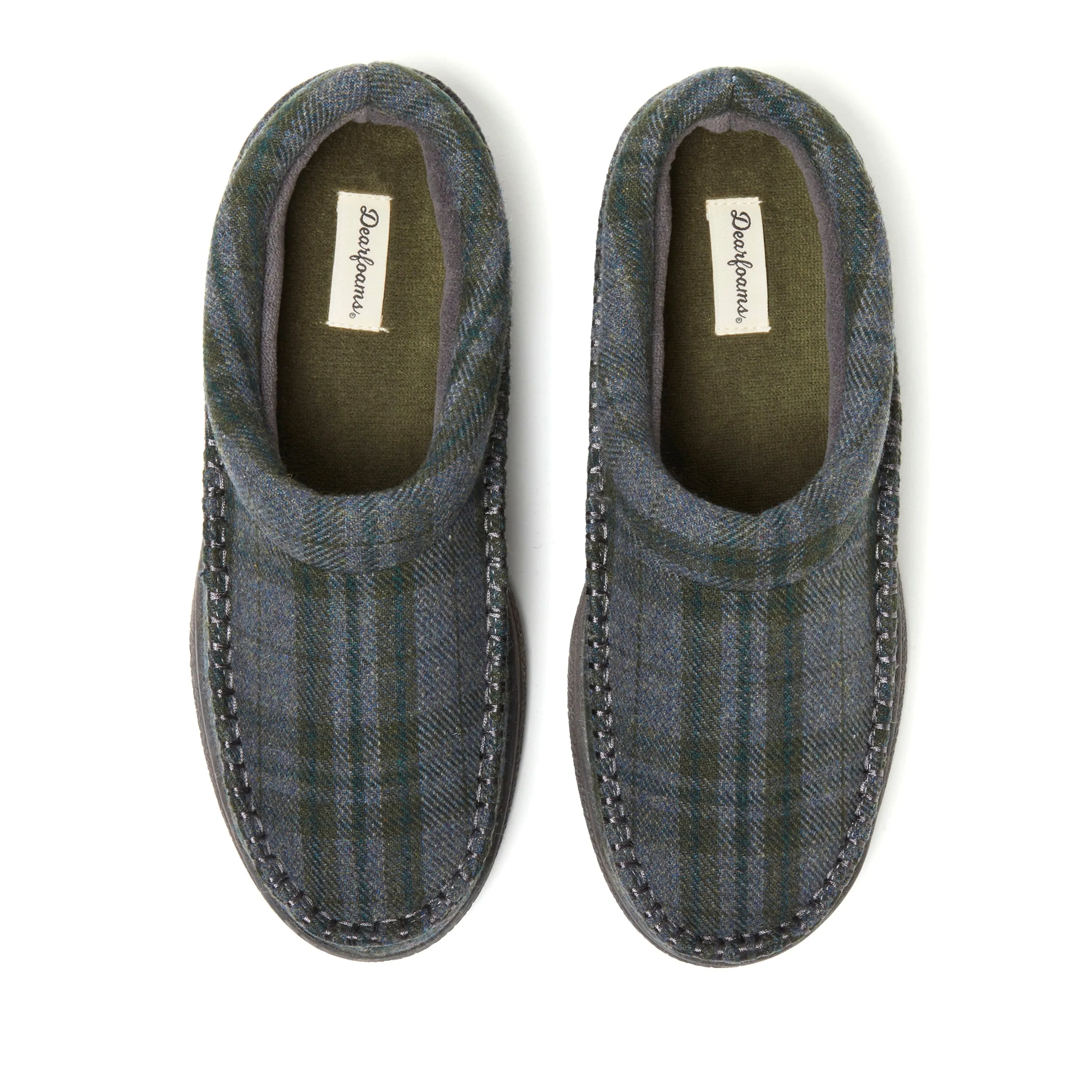 Men's Thompson Plaid Moccasin Toe Clog Slipper