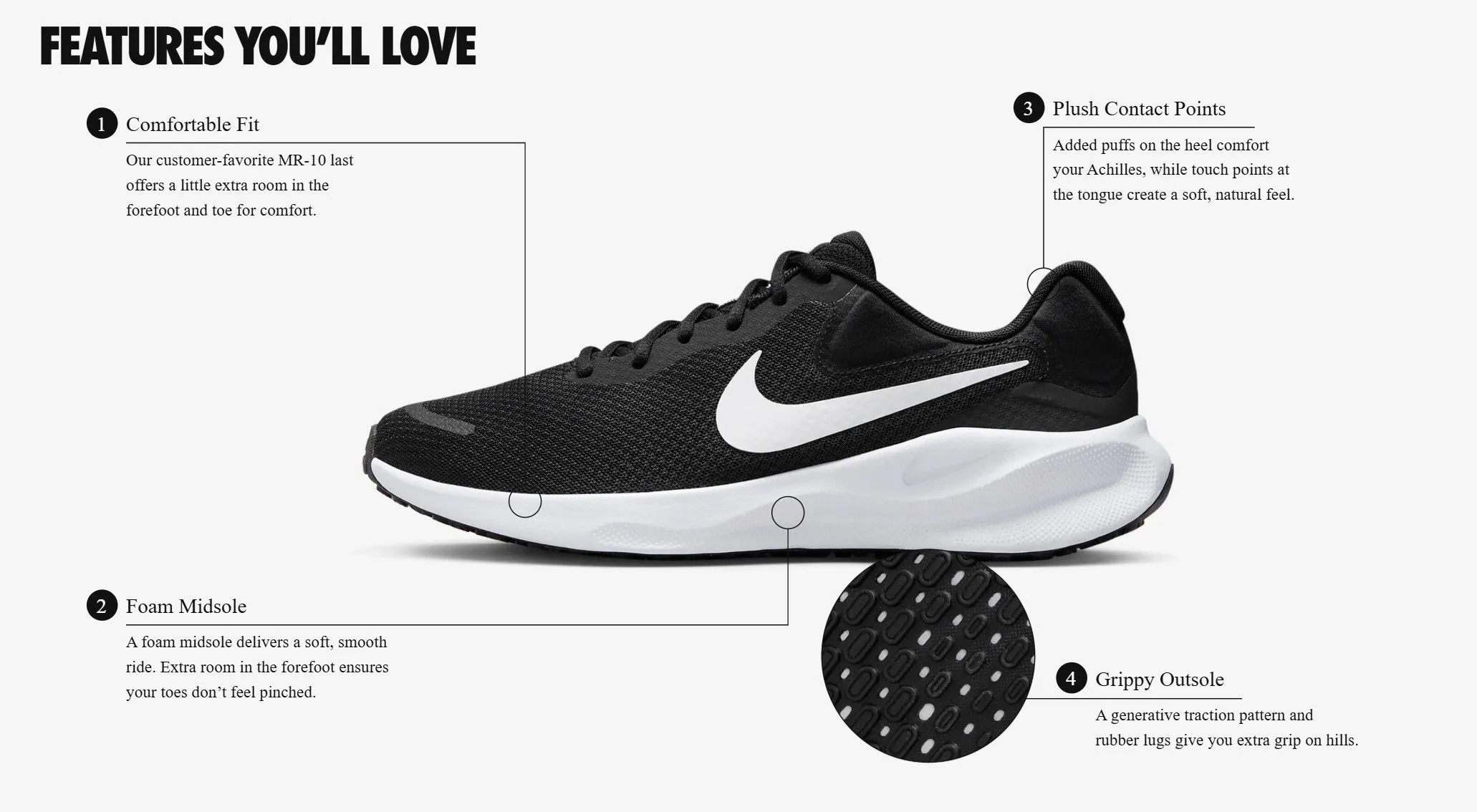 Men's Wide Fit Nike FB8501-002 Revolution 7 Running Trainers