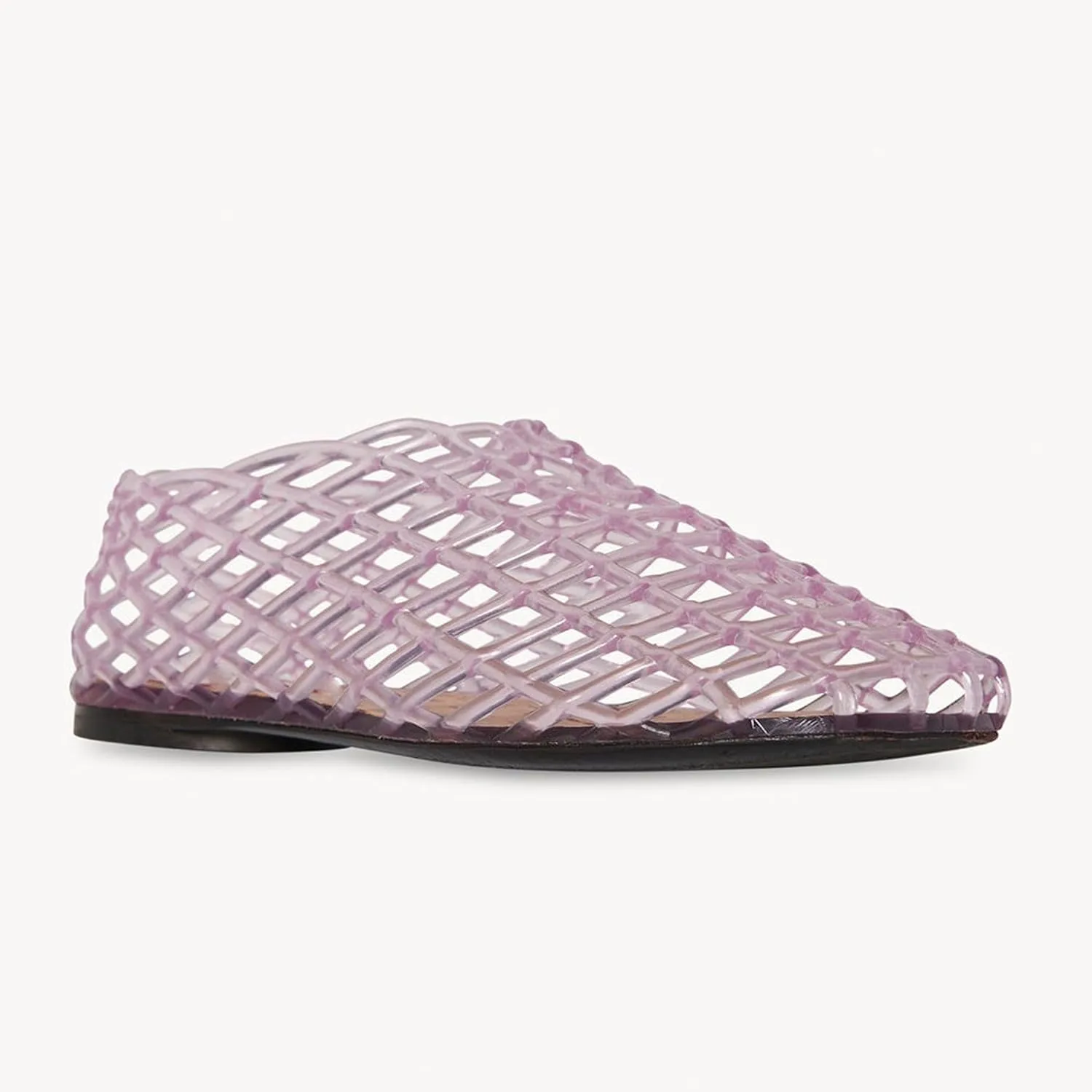 Mesh Ballet Flats with Closed Toe Comfortable Clear Adult Jelly Shoes for Casual Women