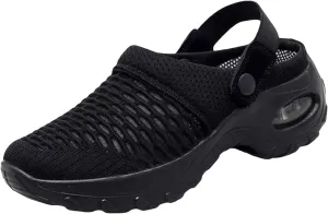 Mesh Clogs for Women Air Cushion Slip on Walking Shoes Orthopedic Stretch Casual Arch Support Reduce Back and Knee Pressure Wide Width Slippers