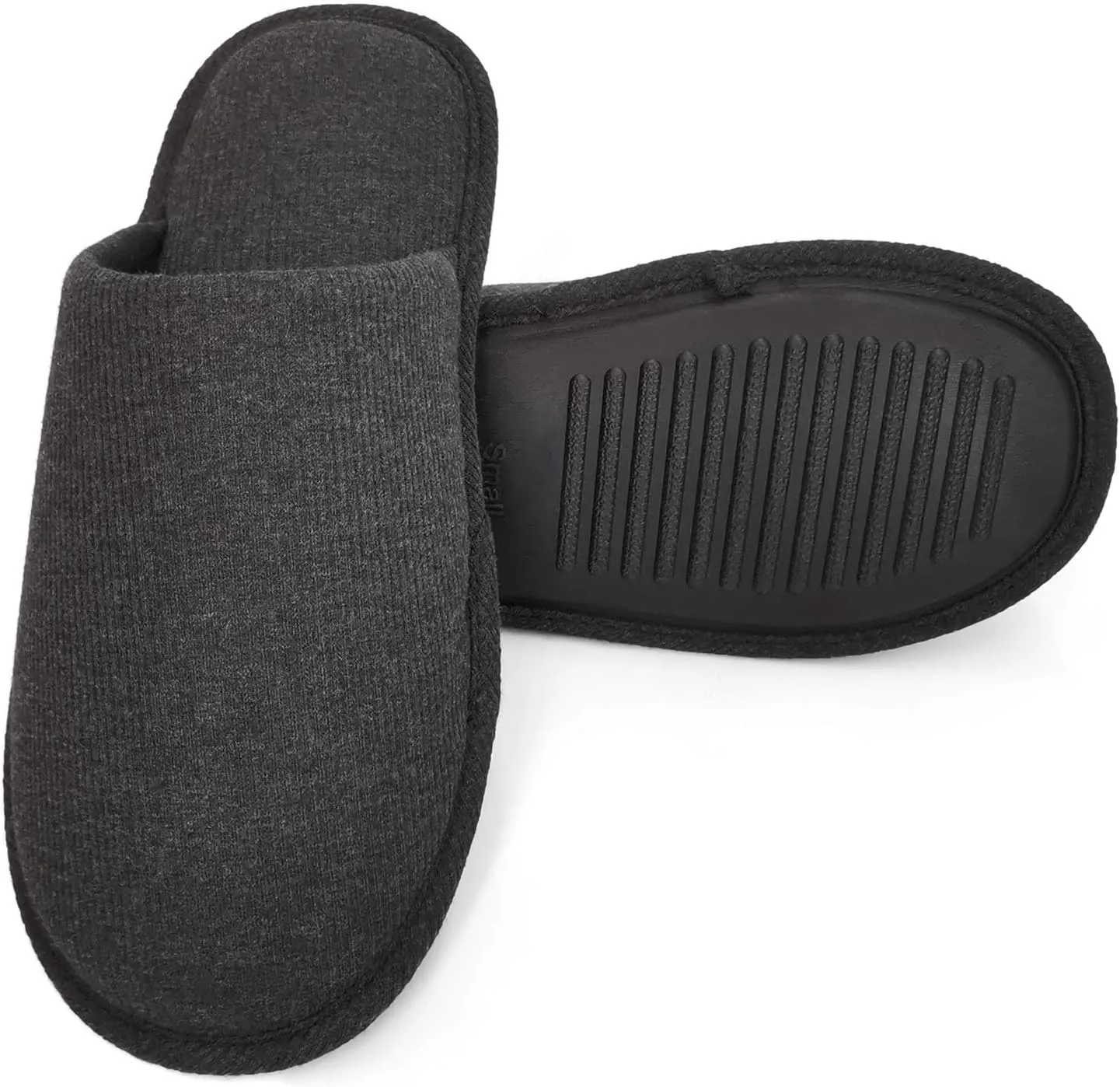 ofoot Mens Indoor Memory Foam Cotton Scuff Slippers Slip On Summer House Shoes Flats Breathable Lightweight Washable Non Skid Rubber Soles