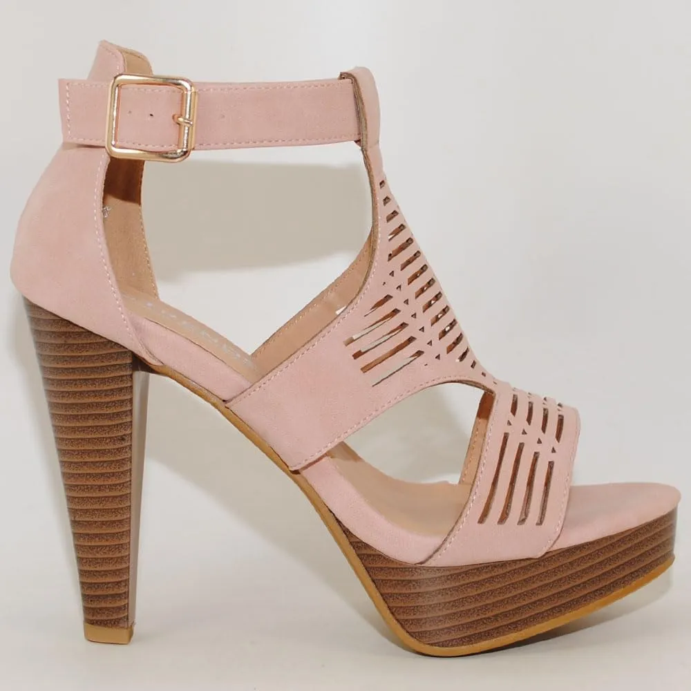 Open Toe Ankle Strap Sandal  Western Bootie Stacked Heel Open Toe Cutout Shoes