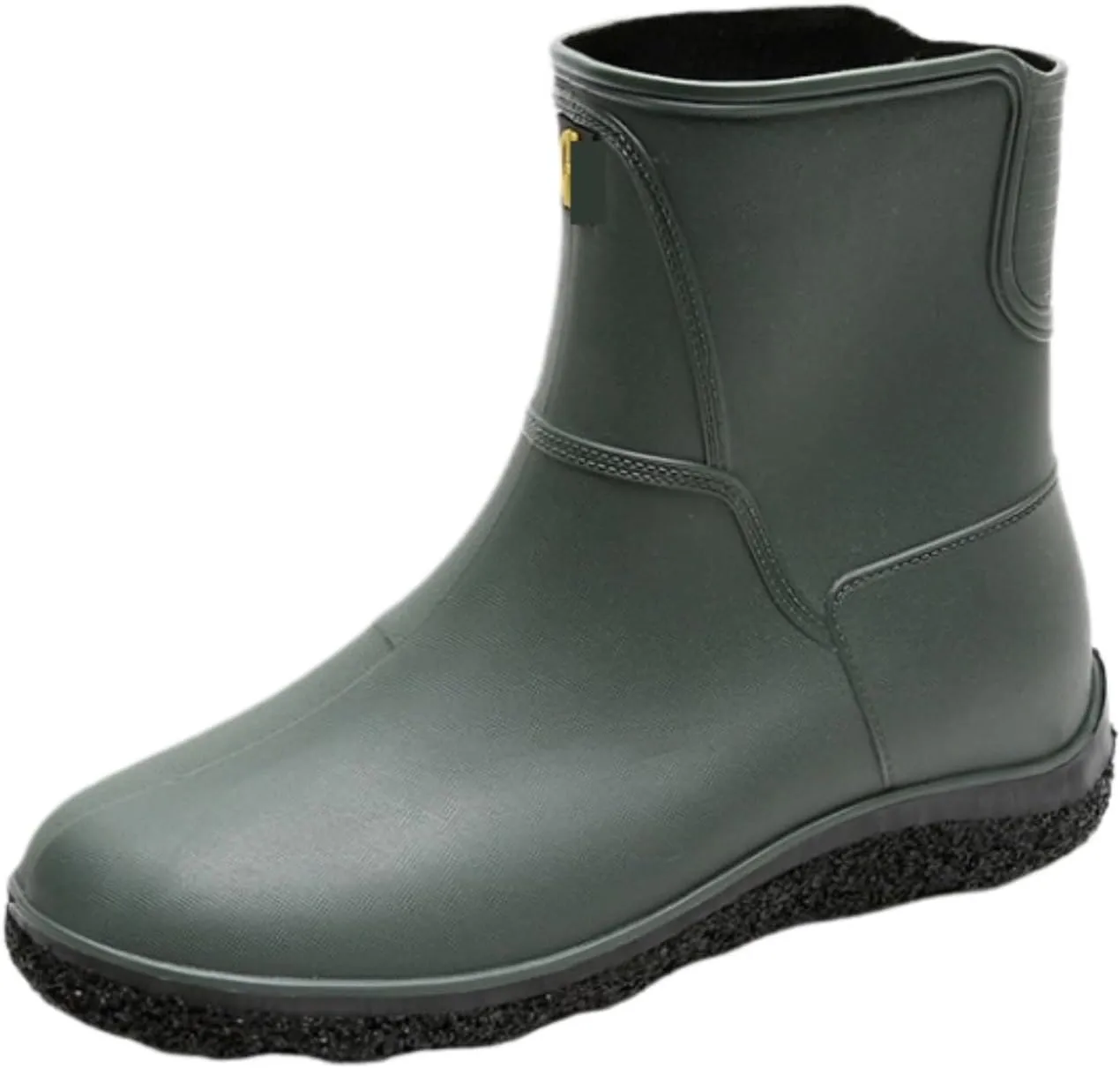 Outdoor Work Booties Men's Mid Tube Rubber Shoes Waterproof And Non Slip Rain Boots Fishing Water Boots Outdoor Gardening Work