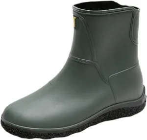 Outdoor Work Booties Men's Mid Tube Rubber Shoes Waterproof And Non Slip Rain Boots Fishing Water Boots Outdoor Gardening Work