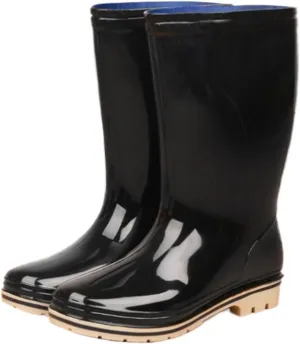 Outdoor Work Booties Women's Mid High Thickened Rain Boots Waterproof Rubber Shoes Non Slip Water Shoes Outdoor Gardening Work