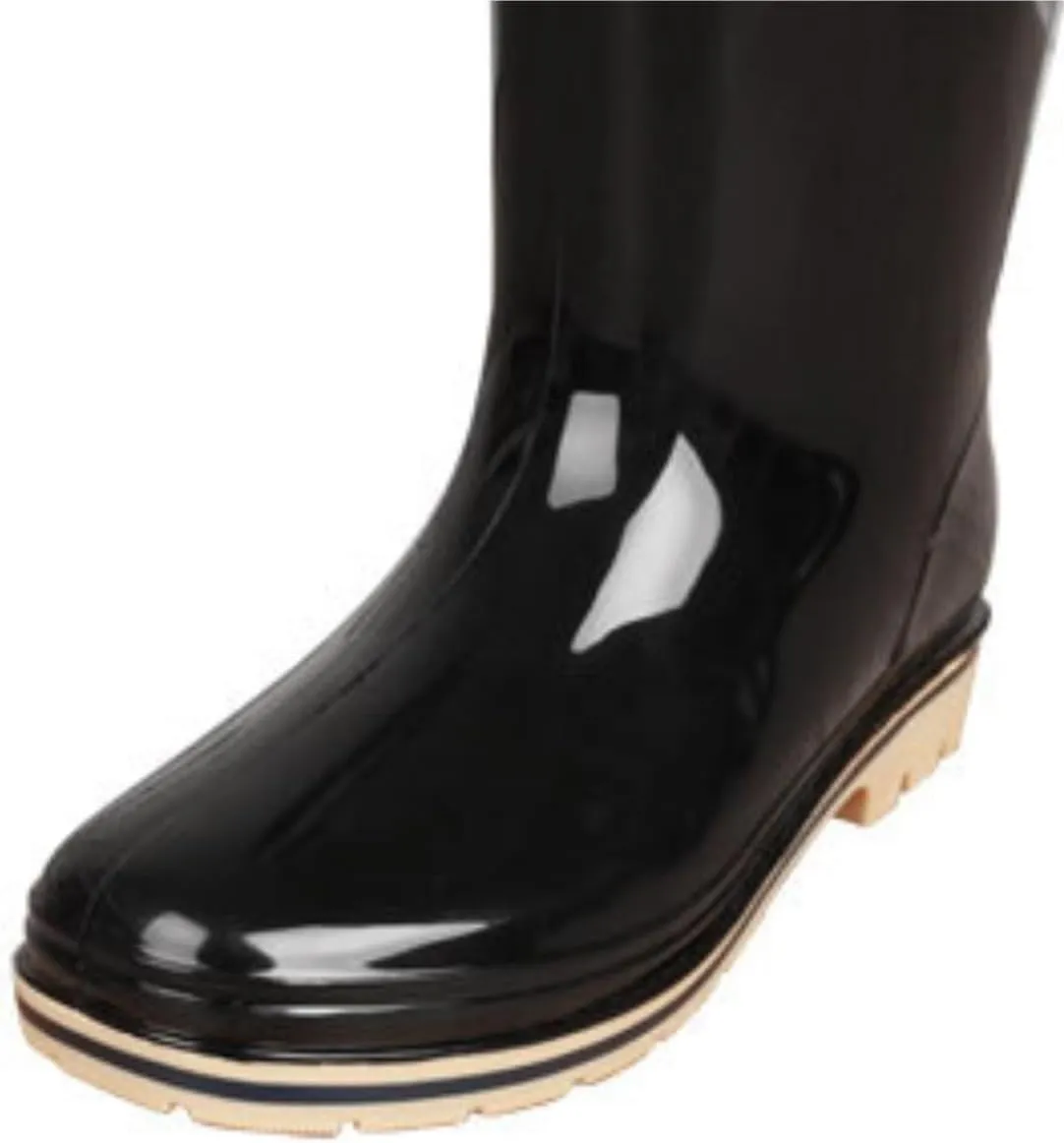 Outdoor Work Booties Women's Mid High Thickened Rain Boots Waterproof Rubber Shoes Non Slip Water Shoes Outdoor Gardening Work