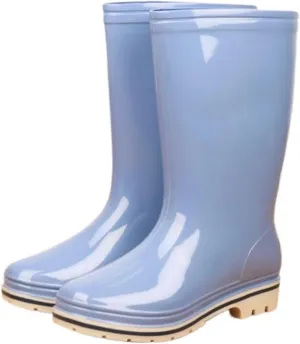 Outdoor Work Booties Women's Mid High Thickened Rain Boots Waterproof Rubber Shoes Non Slip Water Shoes Outdoor Gardening Work