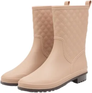 Outdoor Work Booties Women's Mid Tube Anti Slip Water Shoes Plastic Waterproof Outdoor Rain Boots Outdoor Gardening Work
