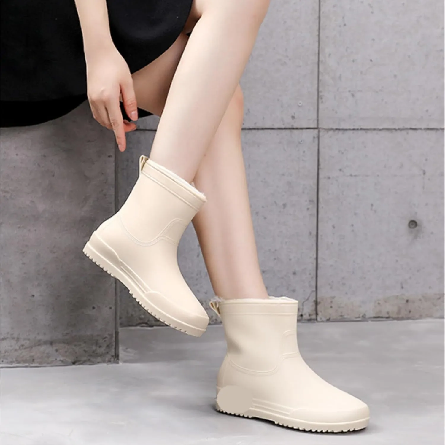 Outdoor Work Booties Women's Outdoor Anti Slip Rain Boots Waterproof Short Tube PVC Water Shoes Outdoor Gardening Work