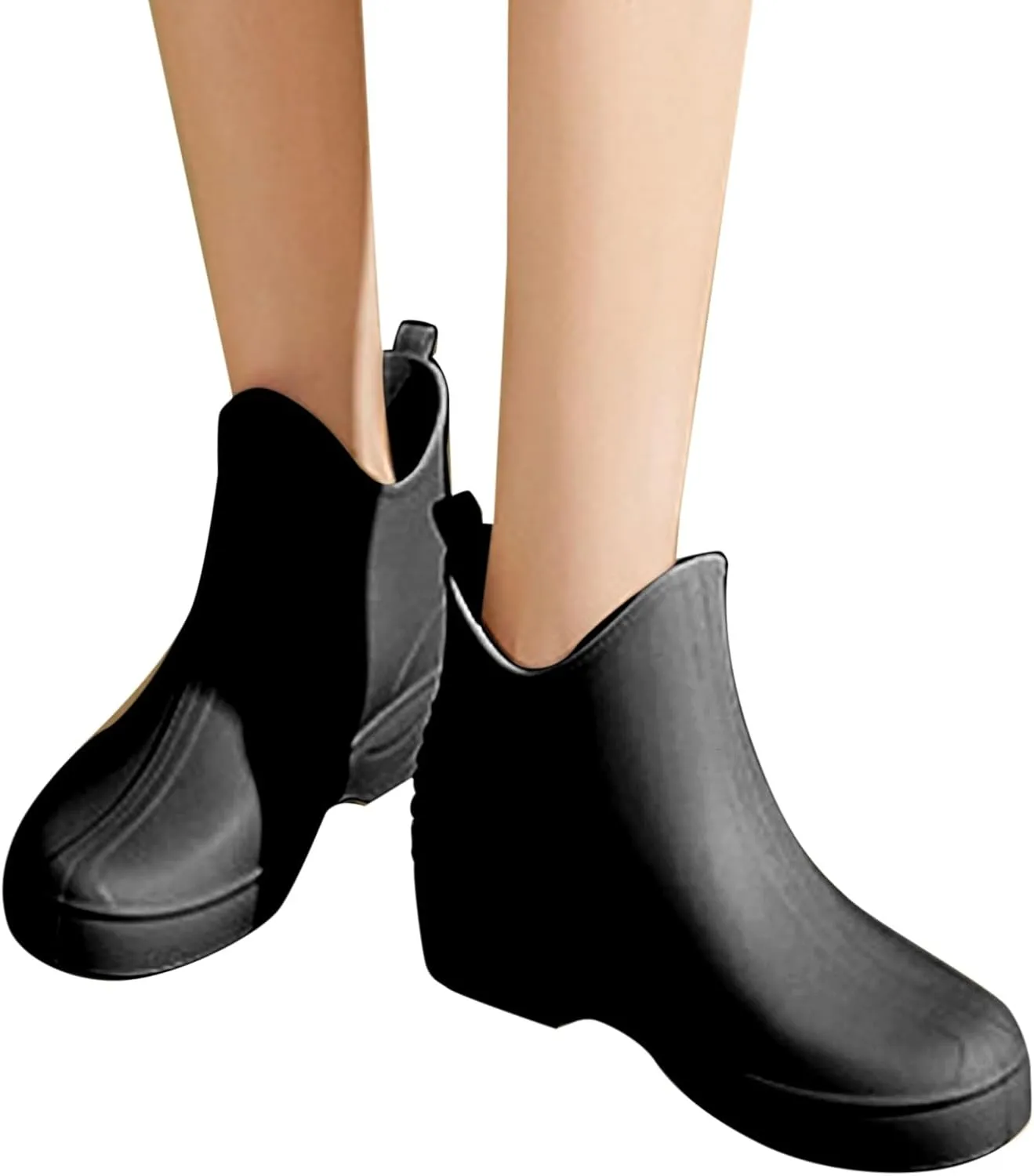 Rain Boots Women Wide Foot Mens Grounded Footwear Ankle Booties with Heel Barefoot Shoes Casual Fall Women's Mid Calf Rain Boots Waterproof Fashion Rain Boots