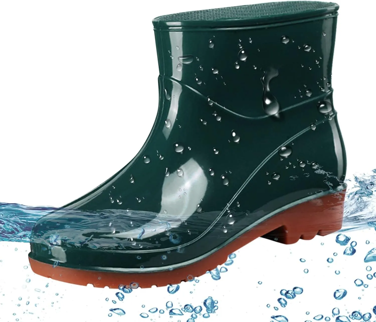 Rain Boots Women Women's Short Rain Boots Waterproof Garden Shoes Outdoor Work Boot for Hunting Gardening Farming