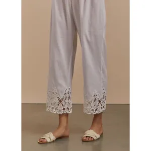 Sage Saga Johri Ivory Applique Palazzo