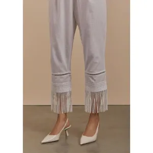 Sage Saga Johri Ivory Tassel Palazzo