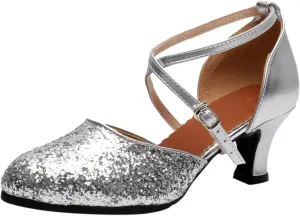 Sandals For Womens Latin Dance Shoes Heeled Ballroom Tango Party Sequin Dance Shoes Womens Yoga Sandals