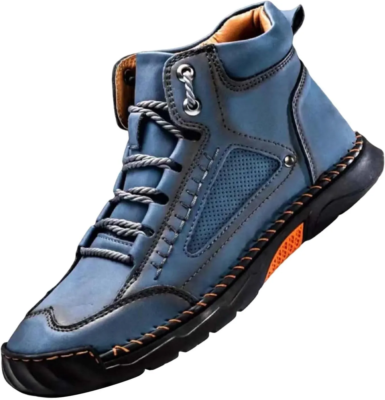 Sawbehind Mens Boots Comfortable Arch Support Handmade Waterproof Boots Casual Lightweight Hiking Outdoor Walking Sneakers