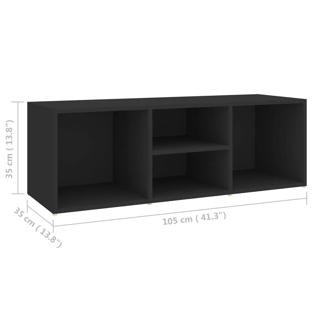 Shoe Storage Bench Black 105x35x35 cm Engineered Wood