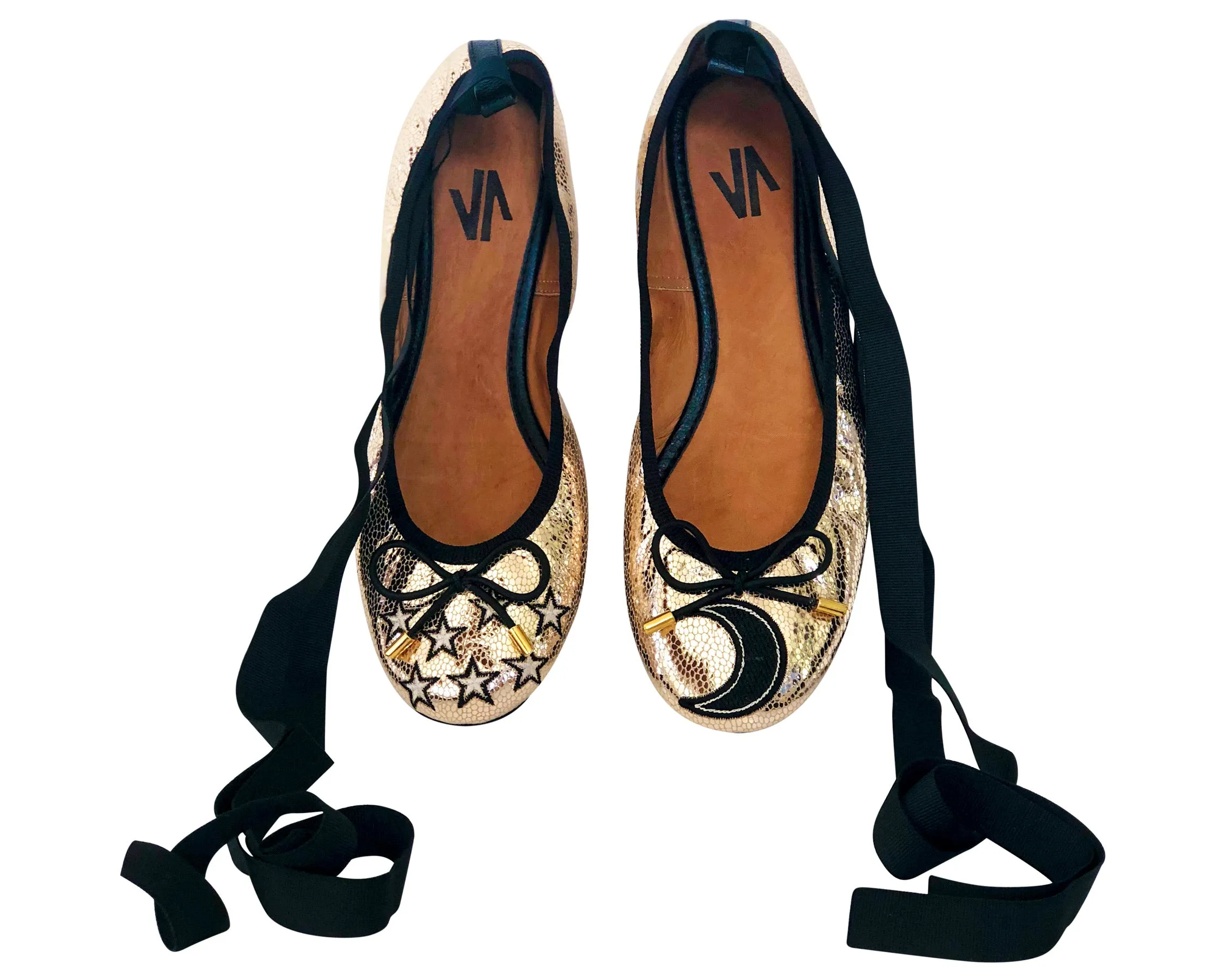 Silvia Cobos LUXURY Embroidered Leather Ballerinas