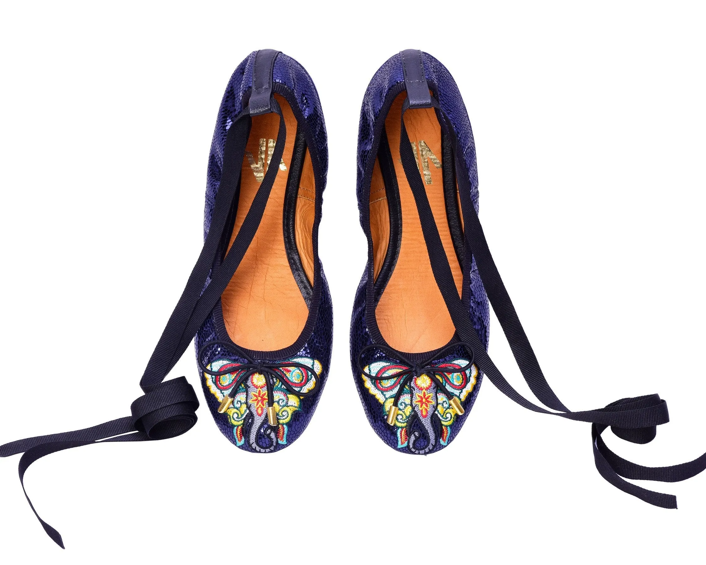 Silvia Cobos LUXURY Embroidered Leather Ballerinas