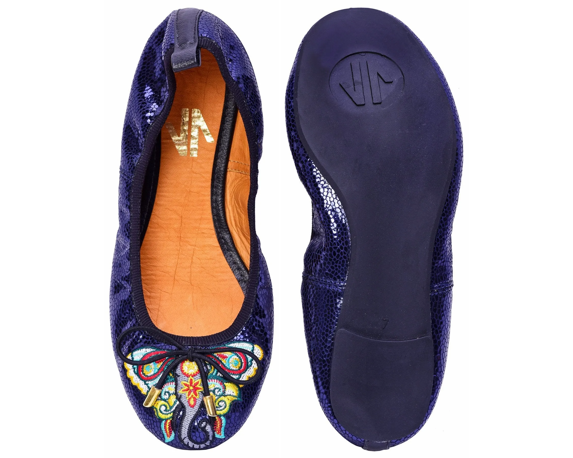 Silvia Cobos LUXURY Embroidered Leather Ballerinas