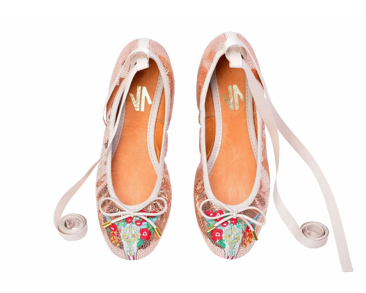 Silvia Cobos LUXURY Embroidered Leather Ballerinas