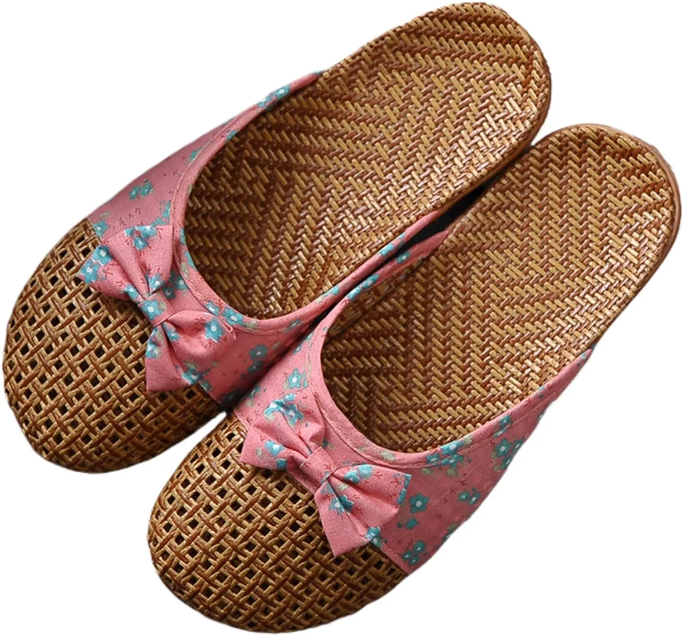 Slide Sandals for Women Summer Slippers Outdoor Indoor Vine Grass Woven Cotton Flax Non-Slip Casual Grass Mat sandal Sandal Bohemian Breathable Vacation Outfits Travel Slipper