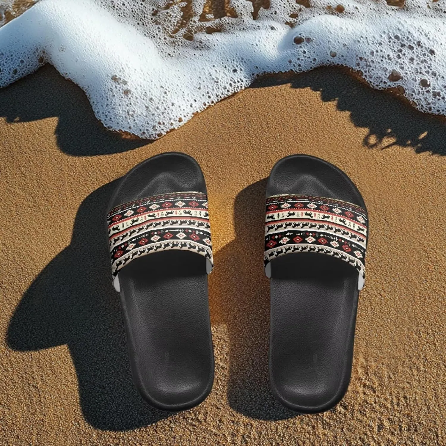 Slides & Slippers for Women & Men Casual Pool Sandals Open Toe Shower Shoes Summer Footwear Gift for Family Friends